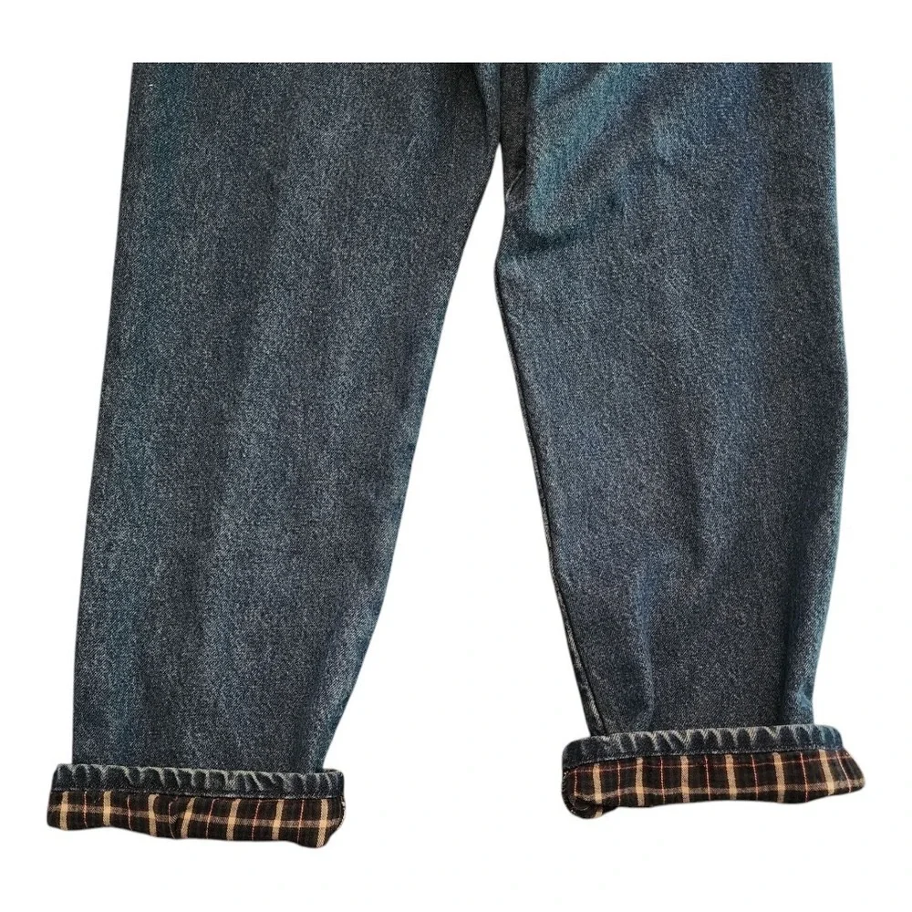 L.L. Bean Flannel Lined Classic Fit Denim Jeans Straight Leg 37X30 Cotton Y2K‎